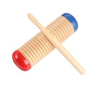 Wooden Guiro Set - Handheld Wood Guiro with Scraper and Stick | Musical Rhythm Instrument for Kids and Adults, Classroom Percussion Block, Latin Sound Maker for School Band, Early Learning Music Toy