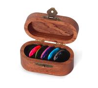 Wooden Guitar Pick Case Set with 12 Celluloid Picks in 3 Thicknesses
