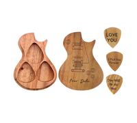 Wooden Guitar Picks, 3 Pack Guitar Pick Personalized, Guitar Picks and Accessories Personalized Gifts for Boyfriend,F