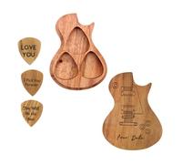 Wooden Guitar Picks, 3 Pack Wooden Guitar Picks, Guitar Pick Holder Box Personalized for the Perfect Gift,F