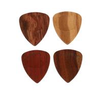 Wooden Guitar Picks 4 Pack Box for Electric Acoustic Use | Wood and Iron, Simple Practical Design, Compact Carry Box, Easy to Play, Loud Sound