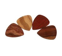 Wooden Guitar Picks Box of 4 Plectrums for Folk Electric | Wood and Iron Build, Smooth Surface, Easy Play Feel, Loud Sound, Simple Practical Design