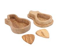 Wooden Guitar Picks Box Set Wood Pick Bass, Palheta UkuleleGuitar Picks Holder Case Gift for Electric Acoustic Guitars Bass Ukulele (Small guitar pick set)