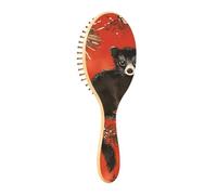 Wooden Hair Brush Black Asian Palm Civet Red Pine Trees Merry Christmas Wood Paddle Hair Brush Wooden Hair Brushes For Women Hair Massage Brush