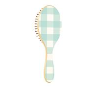 Wooden Hair Brush Buffalo Plaid Check Tartan Scotland Blue Pattern Wooden Paddle Hair Brush Wood Hair Brushes For Women Hair Massage Brush
