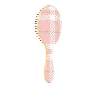 Wooden Hair Brush Buffalo Plaid Check Tartan Scotland Peach Paddle Hair Brush For Women Wooden Brush For Hair Growth Hair Massage Brush