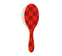 Wooden Hair Brush Buffalo Plaid Multi Check Red Black Wooden Paddle Brush For Hair Wooden Brush For Hair Growth Brush For Natural Hair