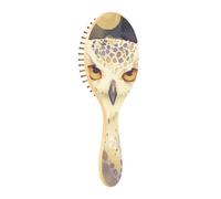 Wooden Hair Brush Cartoon Cute White Snowy Owl Paddle Hairbrush Wooden Brush For Hair Growth Natural Wood Brush