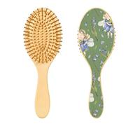 Wooden Hair Brush Cute Watercolor Garden Fairies Paddle Brush for Fine Hair Wood Hairbrush Natural Wood Brush