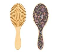 Wooden Hair Brush Fantasy Flowers Retro Vintage Jacobean Embroidery Paddle Hair Brushes for Women Wood Hair Brushes for Women Massage Hair Brush