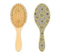Wooden Hair Brush Farmhouse Bees Sunflower Paddle Hairbrush for Women Wooden Hair Brushes for Women Wooden Massage Hair Brush