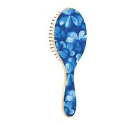 Wooden Hair Brush Four-leave Clover Royal Blue Wooden Paddle Brush Wood Hairbrush Wooden Massage Brush