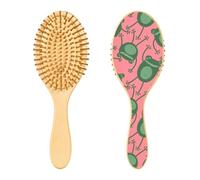 Wooden Hair Brush Funny Frogs Peach Paddle Hair Brushes for Women Wooden Hair Brushes for Women Wooden Massage Brush