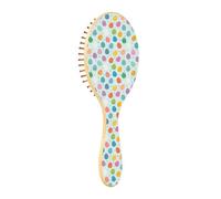 Wooden Hair Brush Happy Easter Eggs Pattern Holidays Design Paddle of Wood Hair Brush Wood Hair Brush for Women Massage Brush from Wood