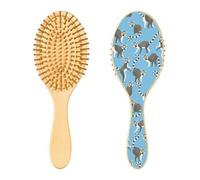 Wooden Hair Brush Lemurs Madagascar Blue Wooden Paddle Hair Brush Wood Hairbrush Massage Hair Brush