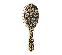 Wooden Hair Brush Magic Mystery Evil Eyes Orange Blue Paddle Hair Brush For Women Wooden Brushes For Hair Wooden Message Brush