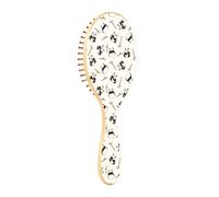 Wooden Hair Brush Paddle Brush For Fine Hair Wood Brush For Hair Wooden Massage Brush Giant Pandas and Green