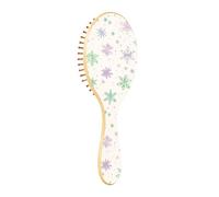 Wooden Hair Brush Purple-green Christmas Snowflakes Paddle Hairbrush For Women Wooden Brush For Hair Growth Wooden Message Brush