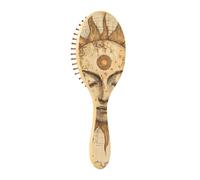Wooden Hair Brush Retro Bohemian Tarot Astrology Star Moon Wood Paddle Hair Brush Wooden Brush For Hair Growth Massage Hair Brush