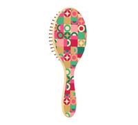 Wooden Hair Brush Symbol Plaid Christmas New Year Green Hot Peach Wooden Paddle Hair Brush Wooden Brushes For Hair Wooden Message Brush