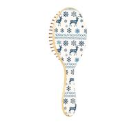 Wooden Hair Brush Traditional Nordic Winter Snowflake Wooden Paddle Hair Brush Wooden Hair Brushes For Women Wooden Massage Brush