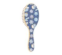 Wooden Hair Brush Wood Paddle Hair Brush Wooden Brushes For Hair Massage Hair Brush Watercolor Christmas Cookies Gingerbread Blue
