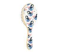 Wooden Hair Brush Wood Paddle Hair Brush Wooden Brushes For Hair Wooden Massage Brush Romantic Dancing Mermaid