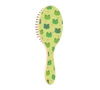 Wooden Hair Brush Wood Paddle Hair Brush Wooden Hair Brushes For Women Natural Wood Brush Cartoon Frogs