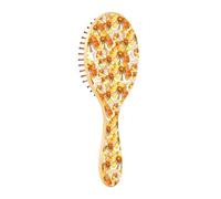 Wooden Hair Brush Wooden Paddle Brush For Hair Wooden Brush For Hair Growth Natural Hair Brush Gold Yellow Orange Daisy Autumn Flower