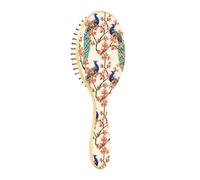 Wooden Hair Brush Wooden Paddle Brush Wooden Hairbrush For Women Massage Hair Brush Beautiful Pattern Peacock Bird Tropical