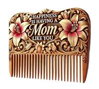 Wooden Hair Comb | Hand-Carved Mother's Day Comb,Anti-Static Detangling Massage Brush for Daily Grooming Travel Use Scalp Care