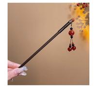 wooden hair pins Retro Red Flower Hairpin