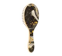 Wooden Hairbrush A Background Of Swirling Black and Gold Marble Patterns Wooden Paddle Brush For Hair Wood Hairbrush Wooden Message Brush