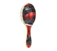 Wooden Hairbrush Black Snake Red Buffalo Plaid Check Paddle Brush For Natural Hair Wood Brush For Hair Hair Massage Brush