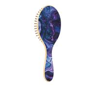 Wooden Hairbrush Blue-purple Marble Texture Paddle Hair Brush Wooden Wood Brush For Hair Natural Hair Brush