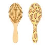 Wooden Hairbrush Cartoon Hot Dog Paddle Brush for Fine Hair Wooden Hairbrush for Women Brush for Natural Hair