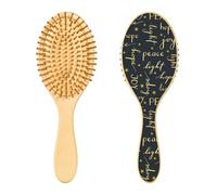 Wooden Hairbrush Christmas Winter Holiday Words Paddle Hairbrush Wood Hairbrush Hair Massage Brush