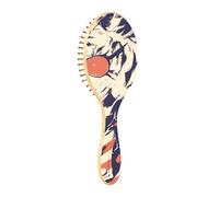 Wooden Hairbrush Cool White Red Stripe Tigers Paddle Brush For Fine Hair Wood Hair Brushes For Women Massage Hair Brush