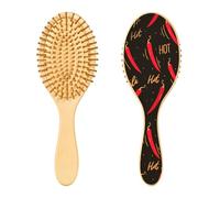 Wooden Hairbrush Mexican Hot Chili Peppers Paddle Hairbrush Wood Hair Brushes for Women Massage Hair Brush