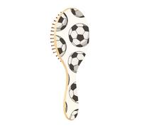 Wooden Hairbrush Modern Sport Soccer Football Paddle Hairbrush For Women Wooden Brush For Hair Growth Natural Hair Brush