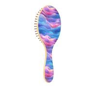 Wooden Hairbrush Purple Royal Blue Rainbow Paddle Hair Brush Wooden Wooden Brushes For Hair Brush For Natural Hair