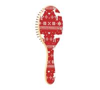 Wooden Hairbrush Scandinavian Christmas Deer Snowflake Paddle Hairbrush For Women Wood Brush For Hair Hair Massage Brush
