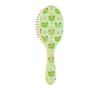 Wooden Hairbrush Wood Paddle Brush Wood Hair Brushes For Women Wooden Message Brush Cartoon Cute Frogs