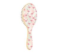 Wooden Hairbrush Wood Paddle Hair Brush Wooden Brush For Hair Growth Wooden Massage Brush Summer Flamingos