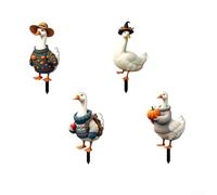 Wooden Halloween Garden Stakes for Outdoor Use Featuring White Goose Design Ground Markers to Organize Yard and Enhance Holiday Themes
