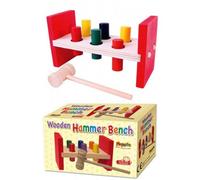 Wooden Hammer Bench 18X10Cm - Red