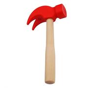 Wooden Hammer Toy, Realistic Pretend Play Tool, Learning Toy for Hand-eye Coordination, Portable Toddler for Teens Girls Boys School Gifts, 17cm, 6.63inch (Red)