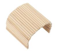 Wooden Hamster Bridge Pet Hideout Bridge Rat Chew Toys Rodents Ladder Toy Chinchillas Cage Tunnel Guinea Pig Chewing Climbing Tunnel Small Bendy Bridge Ramp Hut Hideout(20 * 40cm)
