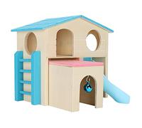 Wooden Hamster F House Huts Toy Hamster Exerc Playthings F Gym PlaygroundBlue Clim Slides and on a House ToyWooden HutWooden HutHamster (Blue)