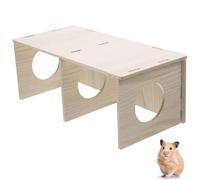 Wooden Hamster Habitat 2 Chamber Hamster House Garden Decor Multi Room Maze for Small Animals Authentic Hamster Living Room Decor